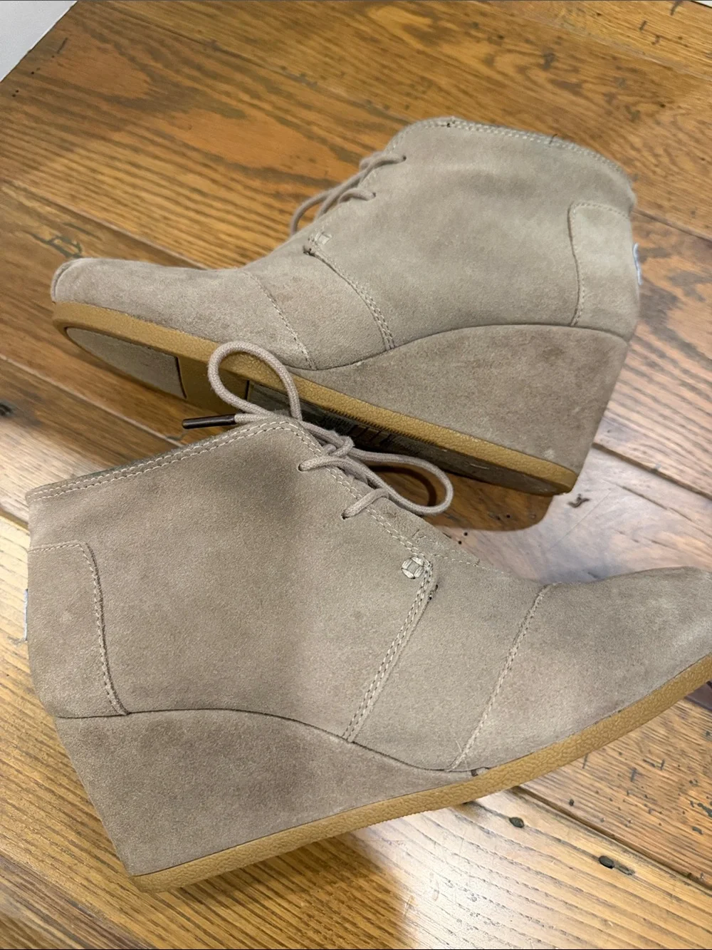 TOMS Wedge Bootie in Taupe